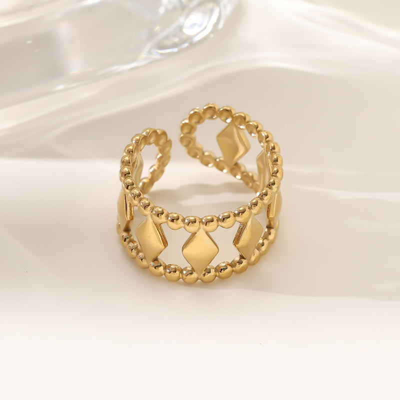 Wholesale 18K gold stainless steel irregular opening rings with furnace vacuum insulation - wallojewerly 