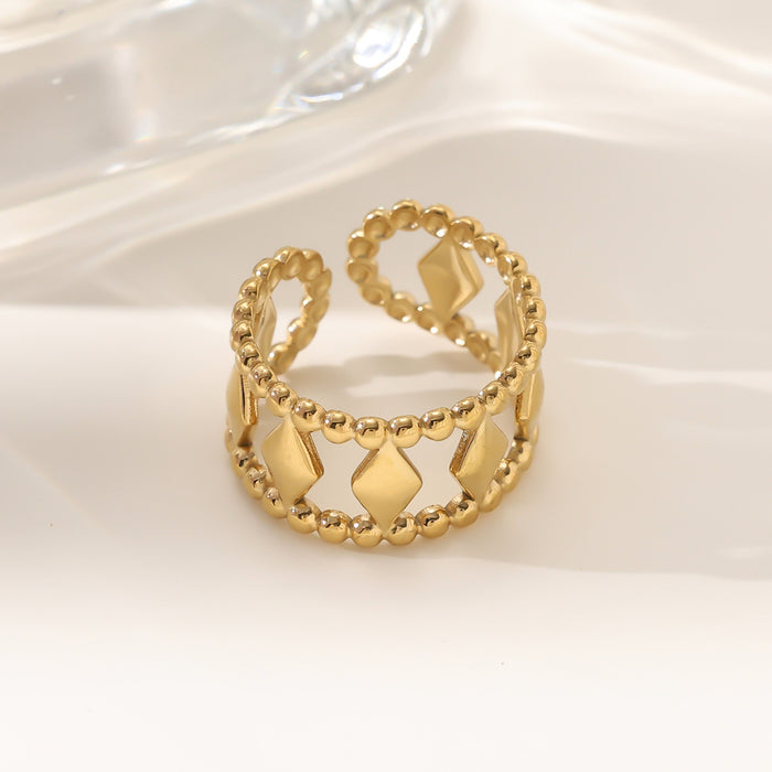 Wholesale 18K gold stainless steel irregular opening rings with furnace vacuum insulation