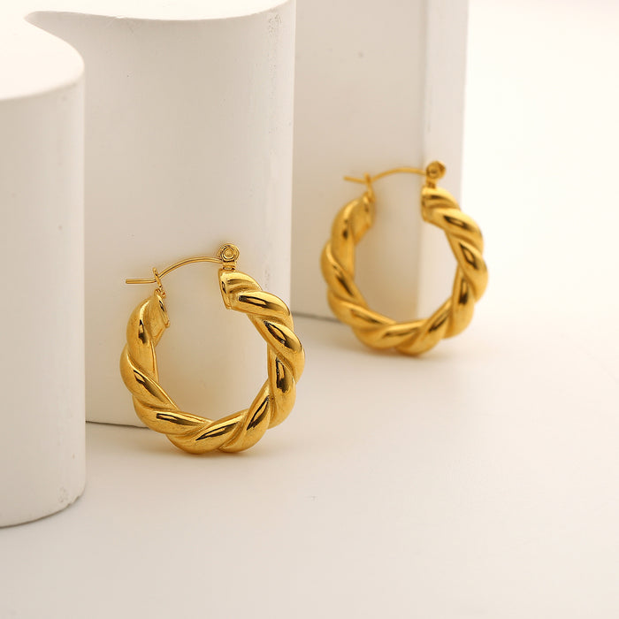 18K Gold Stainless Steel Earrings - Classic Hypoallergenic Jewelry