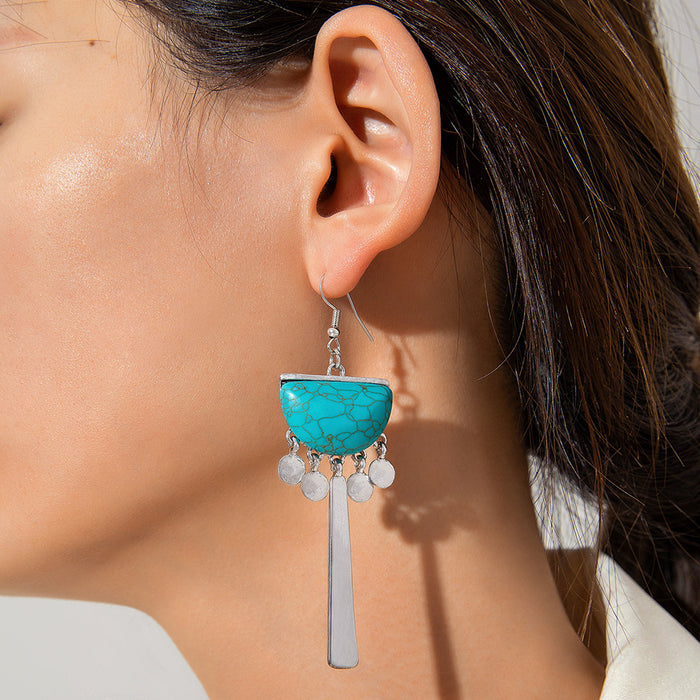 Turquoise earrings bohemian ethnic style earrings