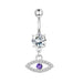 Purple Stainless Steel Butterfly Curved Barbells for Navel - wallojewerly 