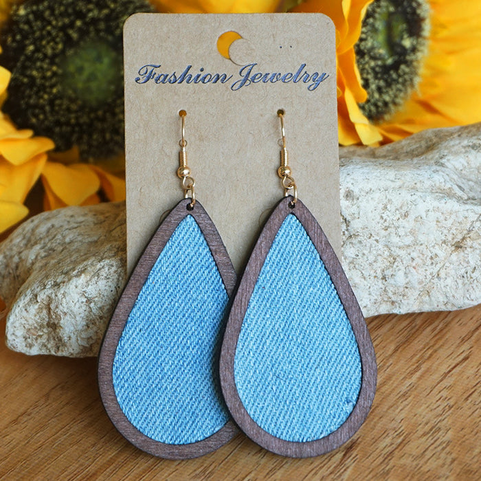 Pendientes con textura de madera