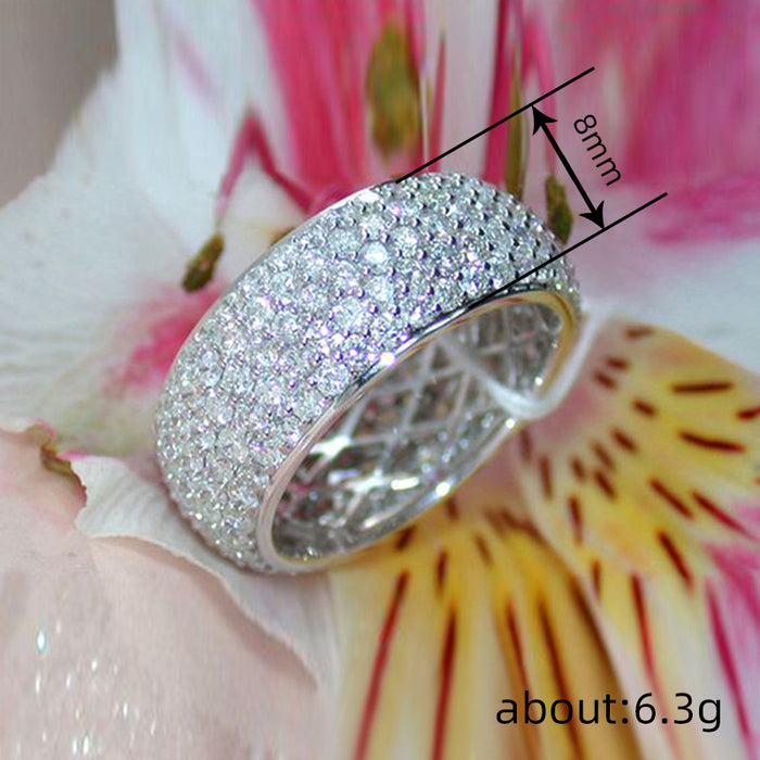 Women's wedding engagement ring with sparkling diamonds