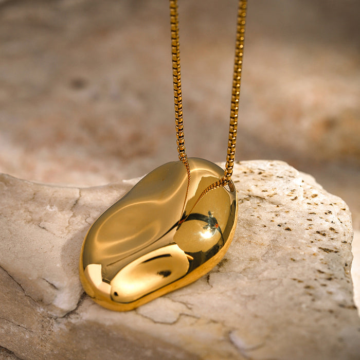 18K Gold-Plated Heart Pendant Necklace with Minimalist Design - Women's Fashion Jewelry