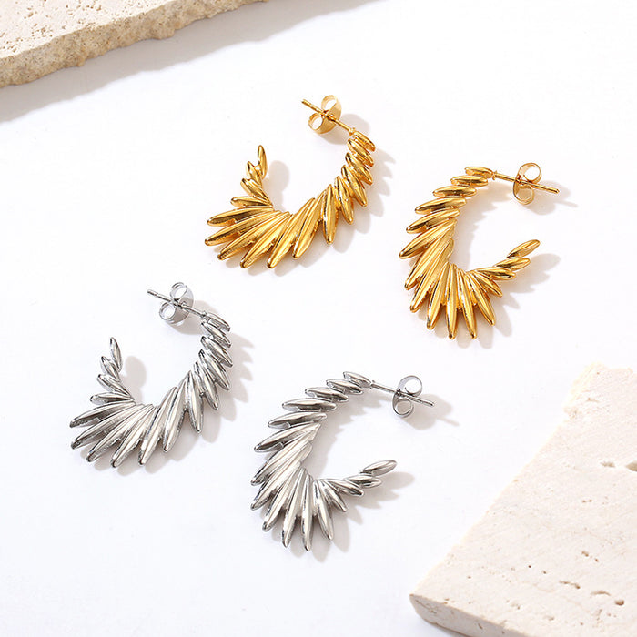 Angel Wings Stainless Steel Earrings Simple for Daily Wear