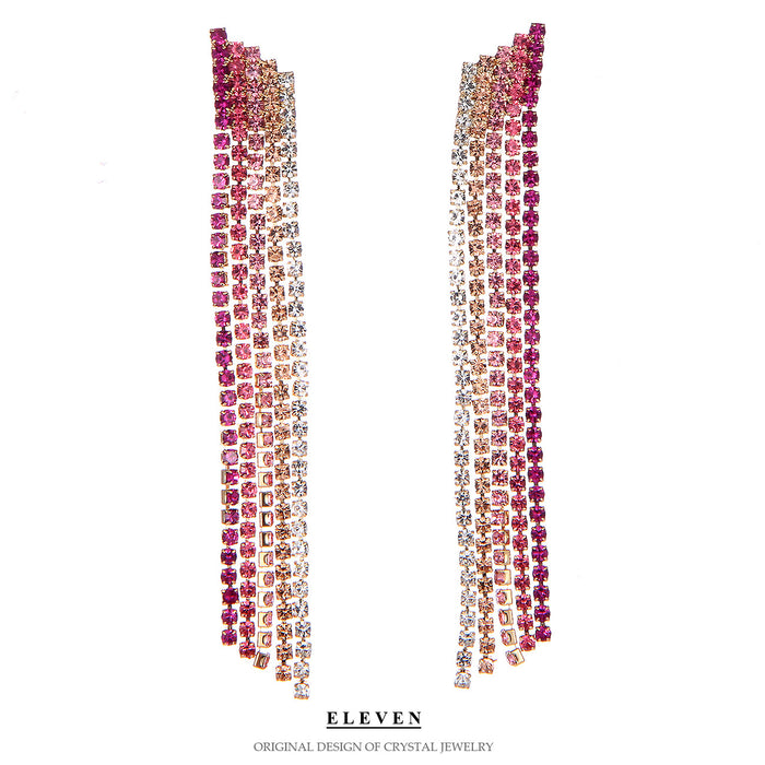 Vintage Rhinestone Earrings - Luxurious Geometric Jewelry for Women