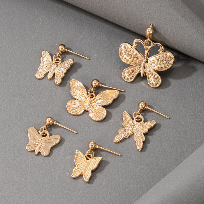 Fairy-style butterfly various shapes earrings set