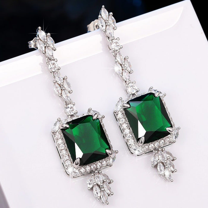 Vintage pendant earrings light luxury zircon earrings