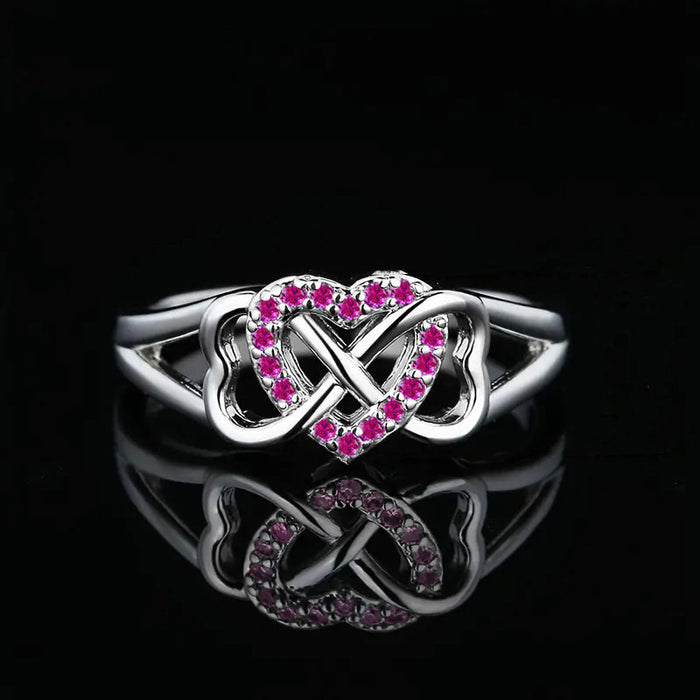 Micro-inlaid heart ring versatile women's accessories