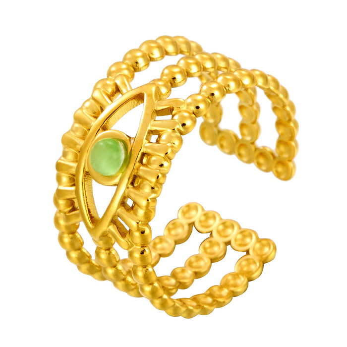 Wholesale red and green demon eye open rings