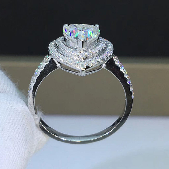 Hollow diamond ring zircon engagement ring