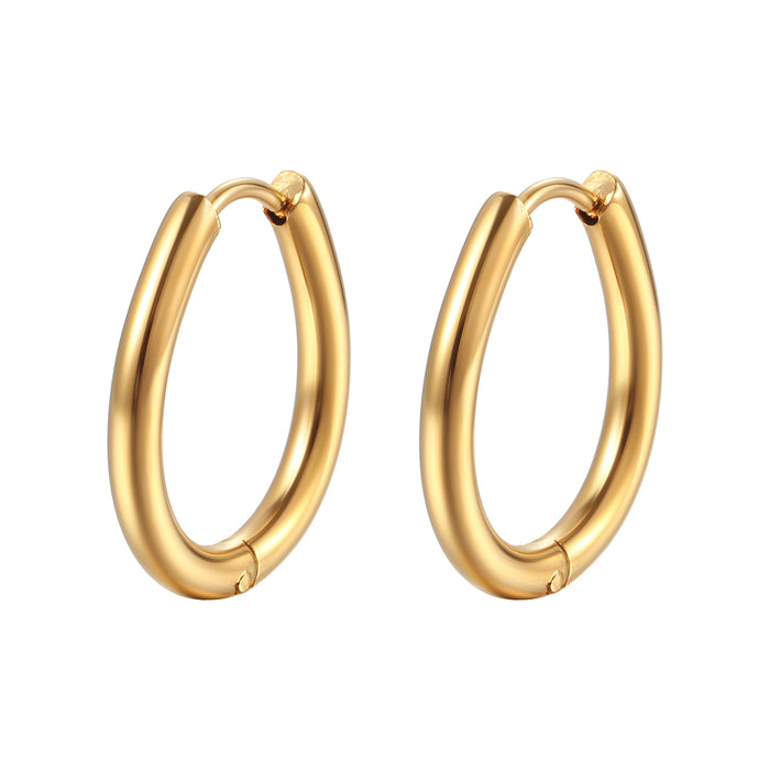 Niche design 18K gold stainless steel earrings simple earrings