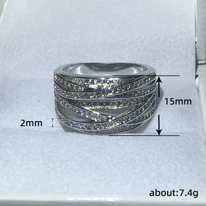 Wrapped cross ring Japanese and Korean light luxury index finger ring girlfriends couple ring gift