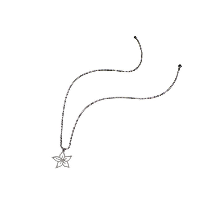 Five-pointed star flower pendant necklace, niche light luxury stainless steel simple temperament jewelry wholesale