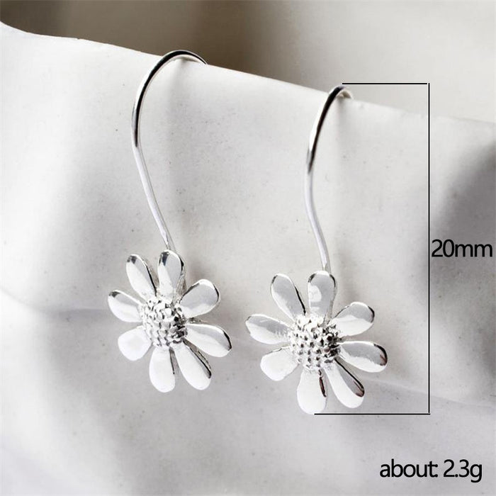 Daisy Ear Hooks Zircon Flower Earrings