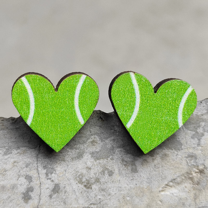 Wooden Rugby Earrings