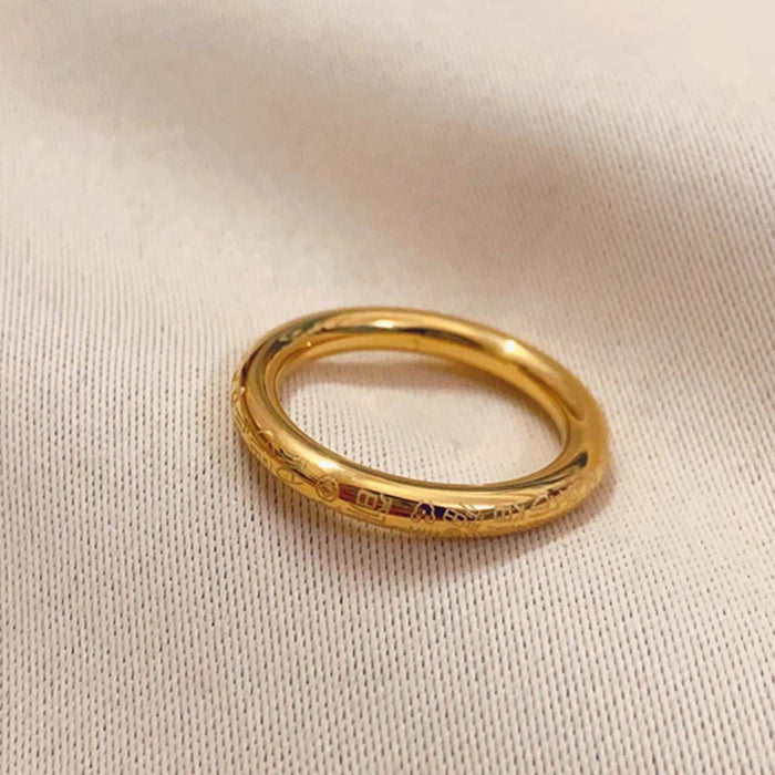 Wholesale colorfast stainless steel and titanium steel Wanfu plain ring couple rings