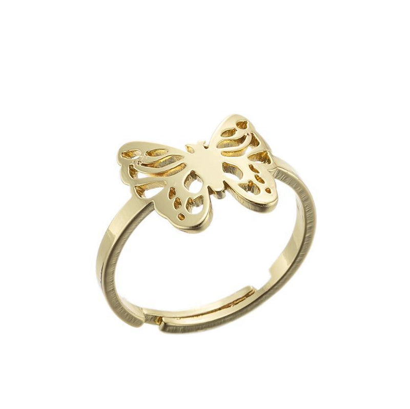 Anillo de árbol de la vida con forma de mariposa, venta al por mayor de anillos de animales pequeños japoneses y coreanos para gatos