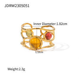 Stainless Steel Tiger Eye Natural Stone Ring