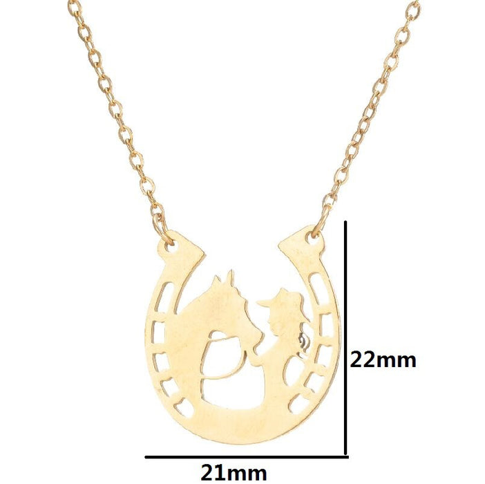 Animal horse necklace, Amazon cross-border Horse Girl movie pendant jewelry European and American wholesale