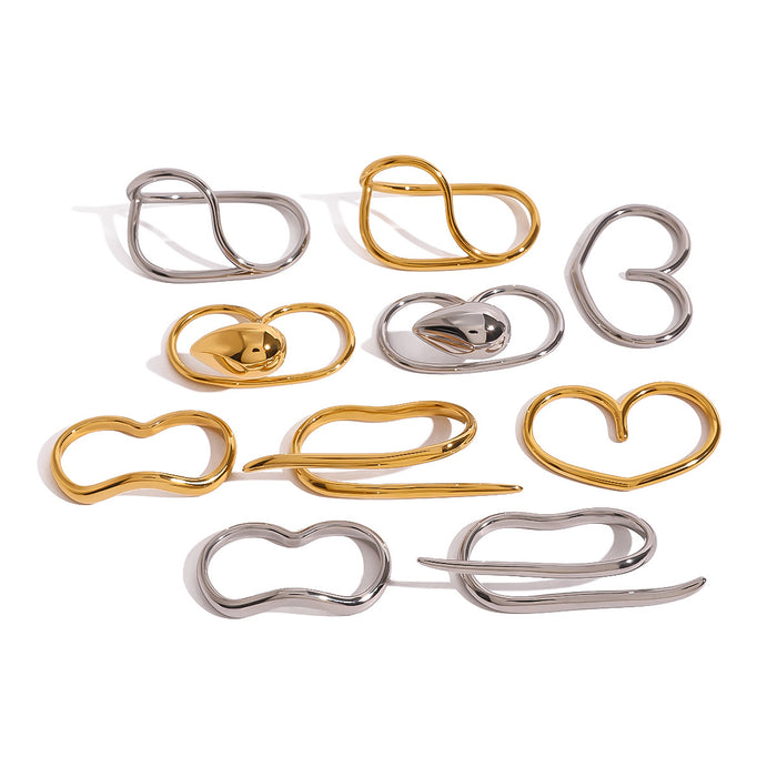 Stainless steel two-finger ring irregular design