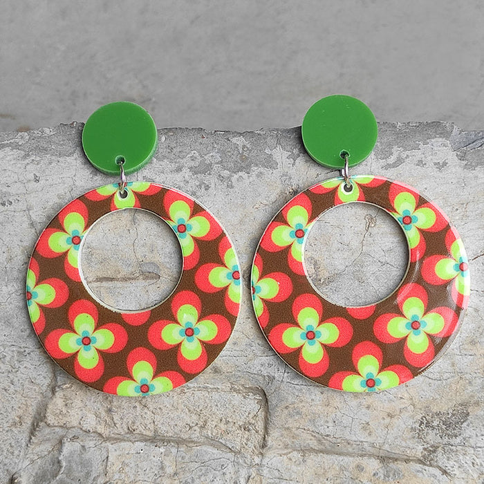 Colorful flower acrylic earrings