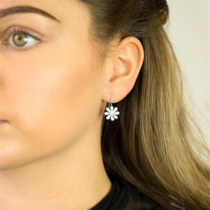 Daisy Ear Hooks Zircon Flower Earrings