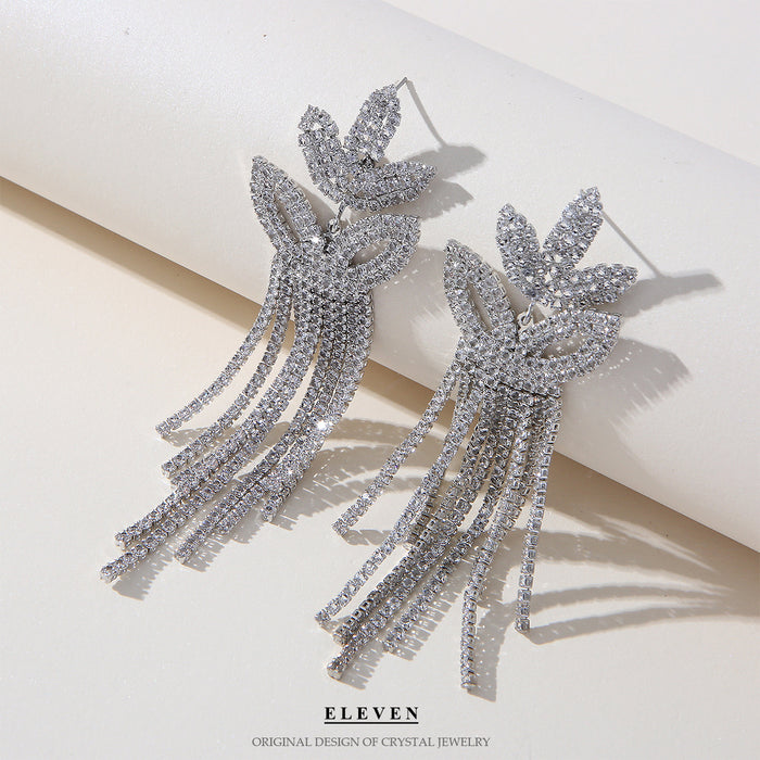 Luxury Micro Inlay Zircon Earrings - S925 Silver Tassel Dangles for a Sophisticated Look