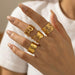 Wholesale 18K real gold, stainless steel, titanium steel irregular openwork rings - wallojewerly 
