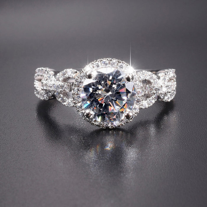 Super shiny luxury simulated diamond ring