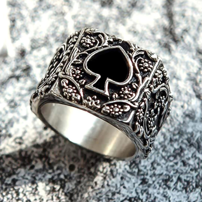 Spade Heart Hip Hop Ring Creative Unisex Retro Ring