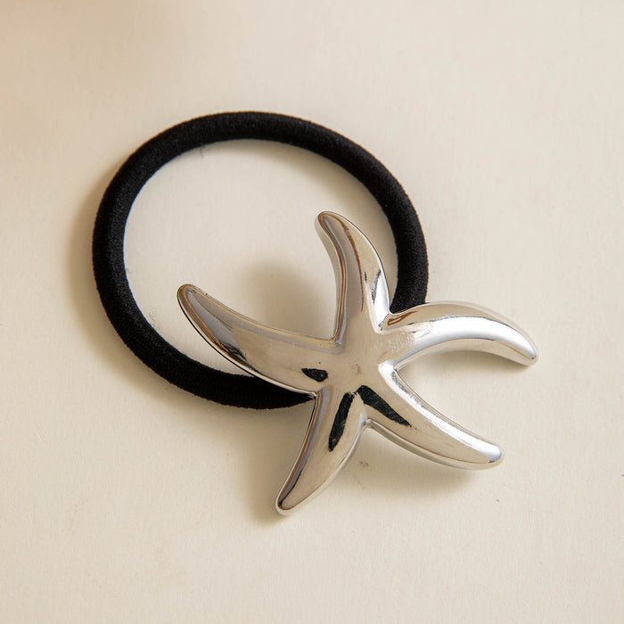 Eco-Friendly Alloy Curved Fan Hair Tie and Clip Set - Simple Elegant Three-Ring Hair Accessories