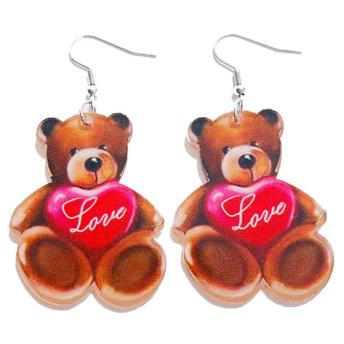 Valentine's Day Party Earrings with Candy, Cassette, and Panda Designs