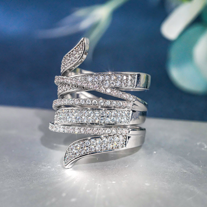 Women's special-shaped ribbon multi-layer ring