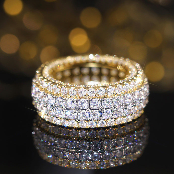 Women's two-tone micro-diamond ring