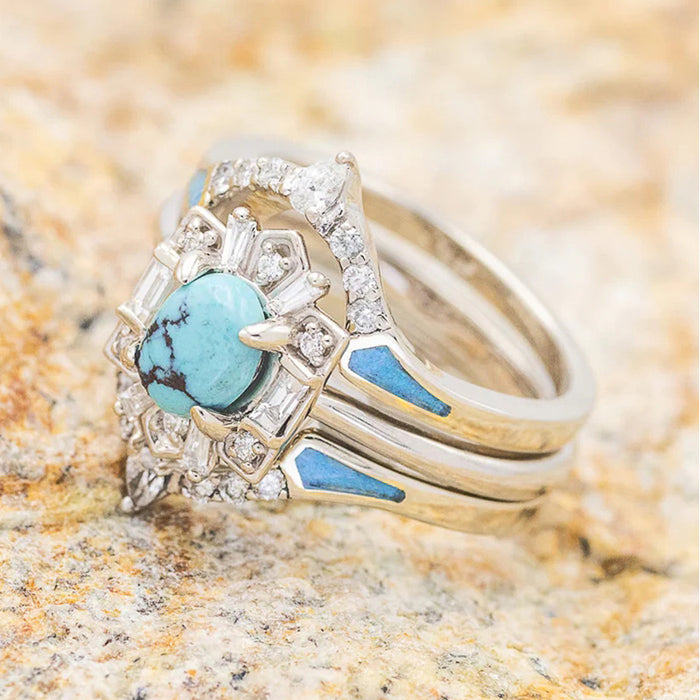 Retro imitation turquoise ring European and American fashion single ring