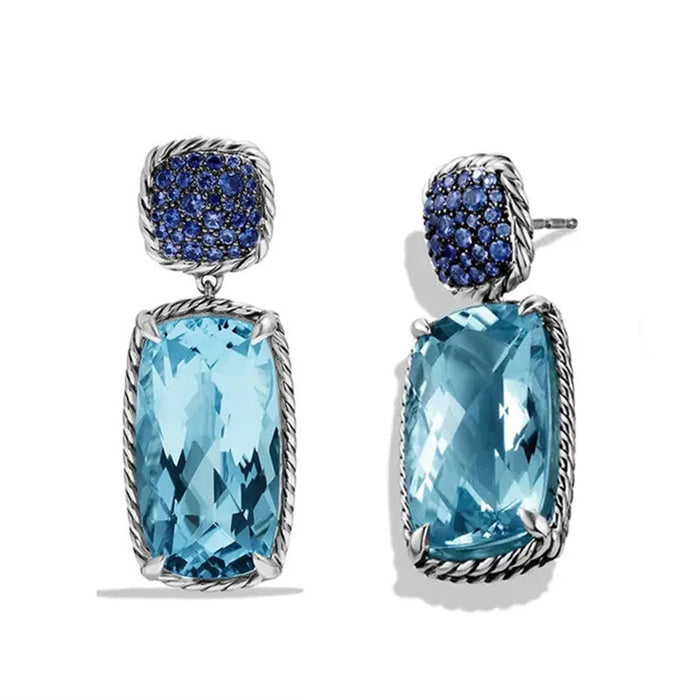 Aquamarine earrings luxury zircon earrings for women