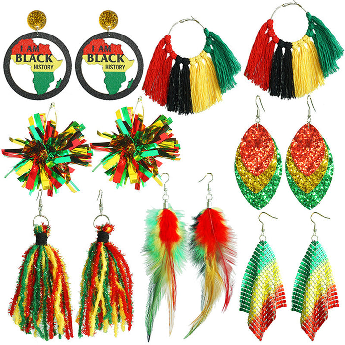 Pendientes africanos con estilo festivo de Juneteenth