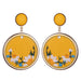 Leather Embroidered Floral Earrings with Vintage and Elegant Style - wallojewerly 