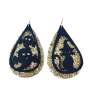 Original Halloween Pumpkin, Witch, and Cat Earrings with Velvet Design - wallojewerly 