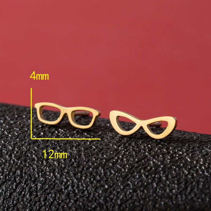 Glasses Design Stainless Steel Stud Earrings - Fun and Trendy Sunglasses Jewelry for Travelers