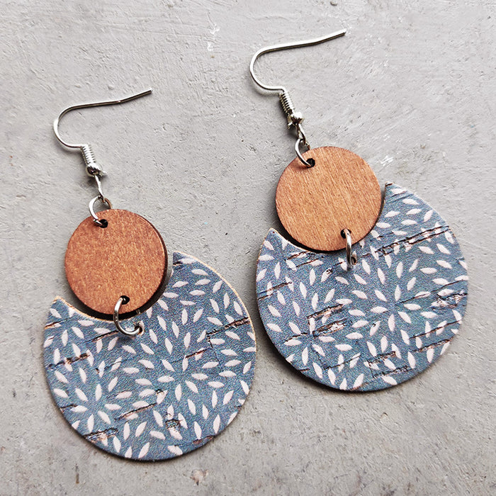 Round wooden earrings