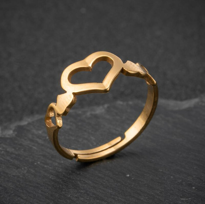 Geometric love ring, Japanese and Korean retro cold style one arrow through the heart ring wholesale