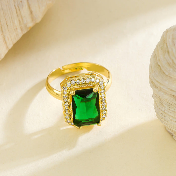 Wholesale emerald and diamond square rings