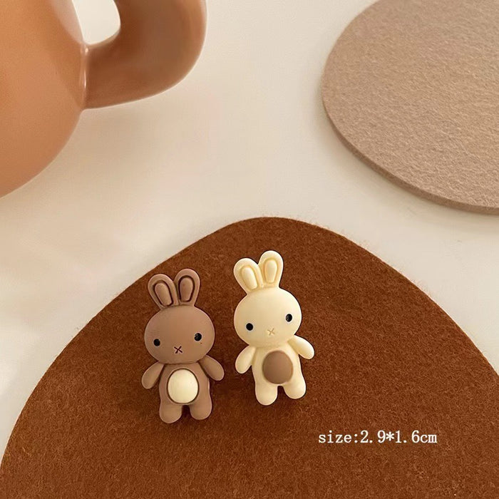 Cartoon bear earrings milk coffee color sweet earrings