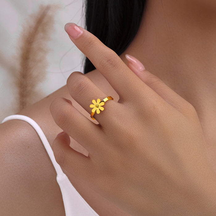 Wholesale stainless steel and titanium steel daisy open rings