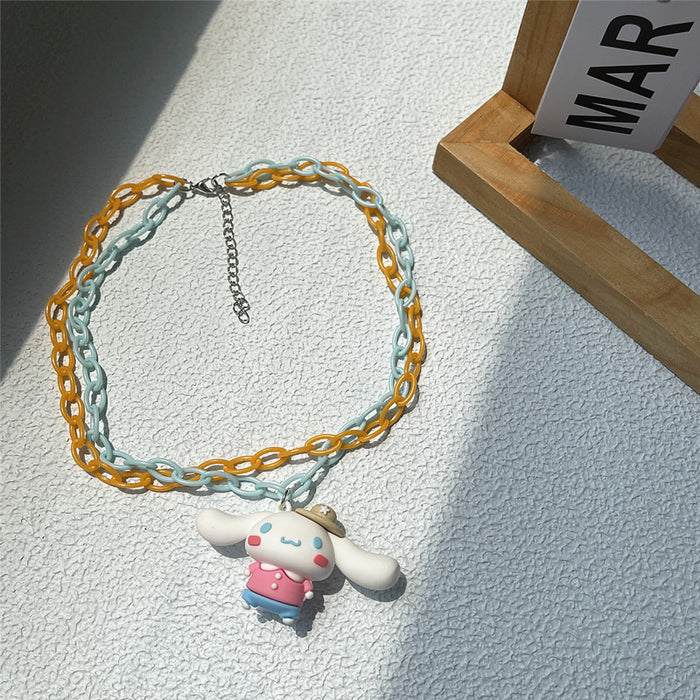 Puppy three-dimensional necklace soft girl style pendant earrings