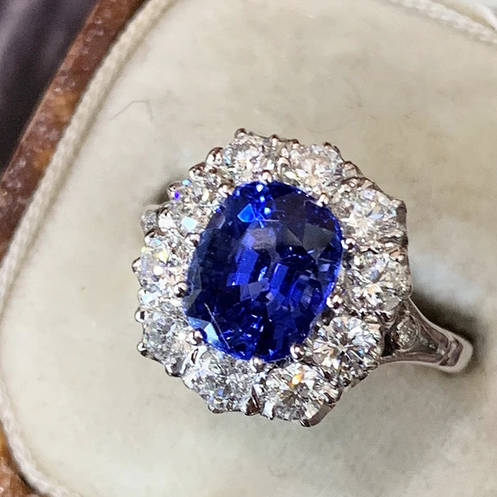 Imitation Royal Sapphire Ring Luxury Wedding Jewelry