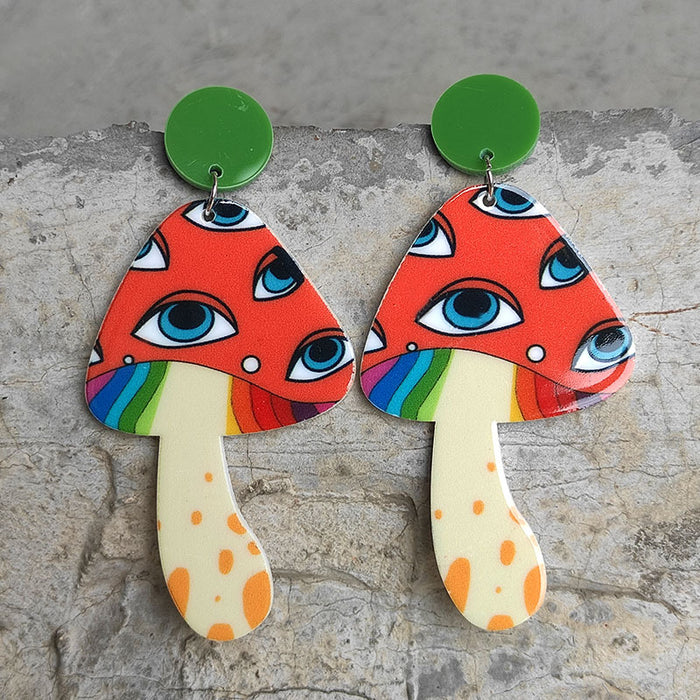 Acrylic mushroom earrings