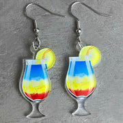 Summer cold drink acrylic earrings - wallojewerly 